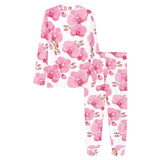 pink purple orchid pattern background Women's All Over Print Pajama Set
