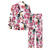 Toucan flower design pattern Men's Long Pajama Set