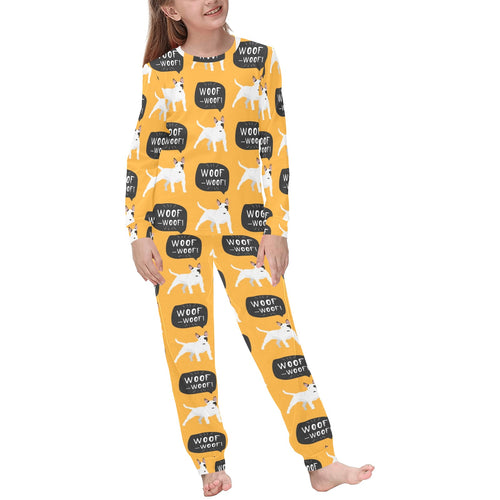 Bull Terrier Pattern Print Design 03 Kids' Boys' Girls' All Over Print Pajama Set