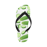 cucumber whole slices pattern Unisex Flip Flops