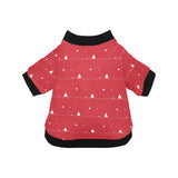 Christmas tree star snow red background All Over Print Pet Dog Round Neck Fuzzy Shirt