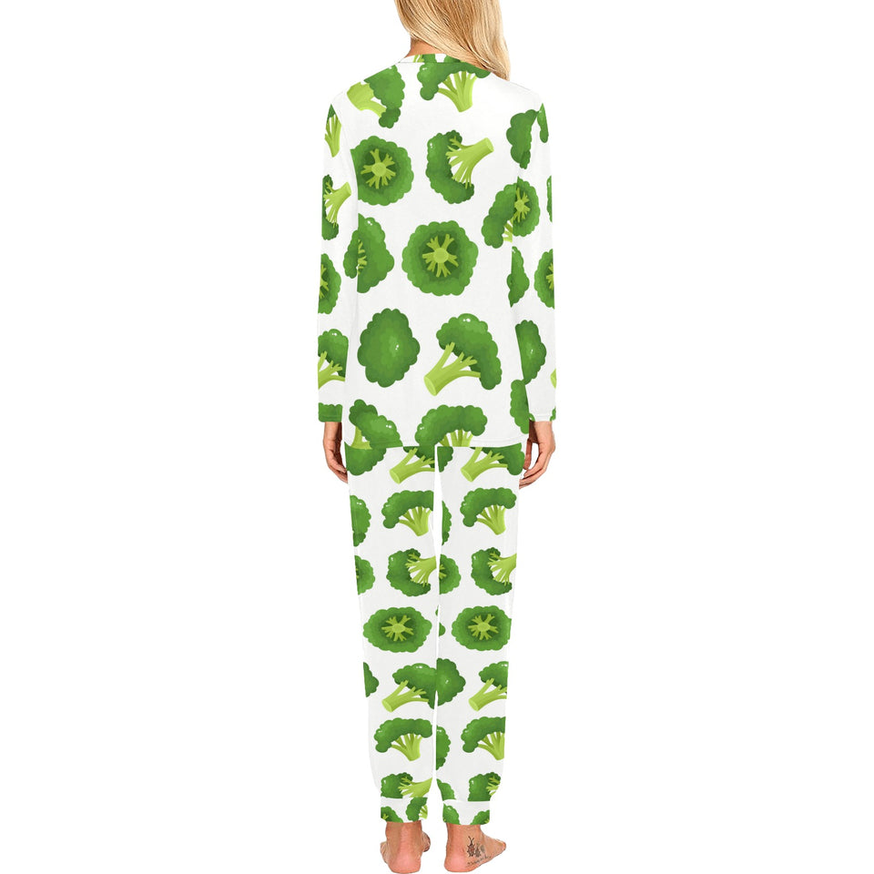 Cute broccoli pattern Women's All Over Print Pajama Set