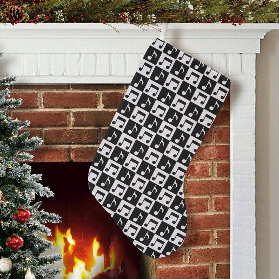 Music Notes Pattern Print Design 01 Christmas Stocking
