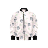 cute raccoons leaves pattern Kids' Boys' Girls' Bomber Jacket