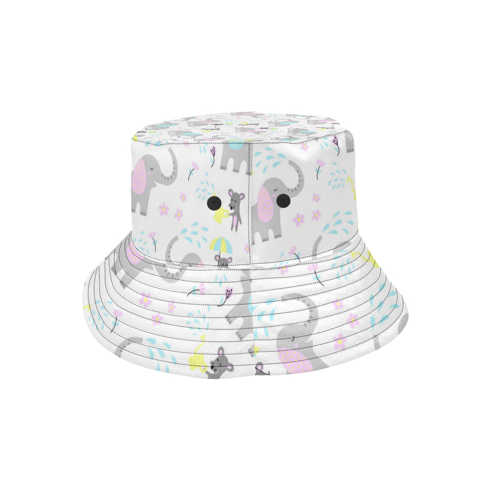 Cute elephant mouse pattern Unisex Bucket Hat