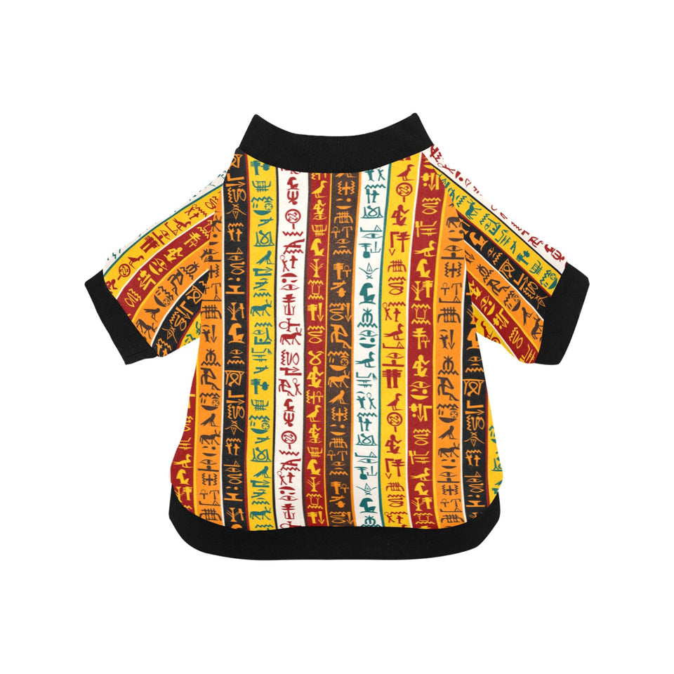 Egypt Hieroglyphics Pattern Print Design 01 All Over Print Pet Dog Round Neck Fuzzy Shirt