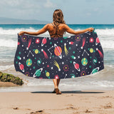 colorful space pattern planet star Beach Towel