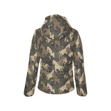 Horse Camouflage Pattern Women's Padded Hooded Jacket