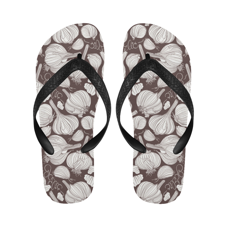 Garlic bulb dark background Unisex Flip Flops