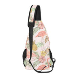 Pink flamingo birds pineapples hibiscus flower pat All Over Print Chest Bag