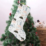 Polar bears star poka dot pattern Christmas Stocking