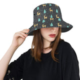 Deers star tree pattern Unisex Bucket Hat