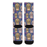 Sugar skull flower pattern Crew Socks