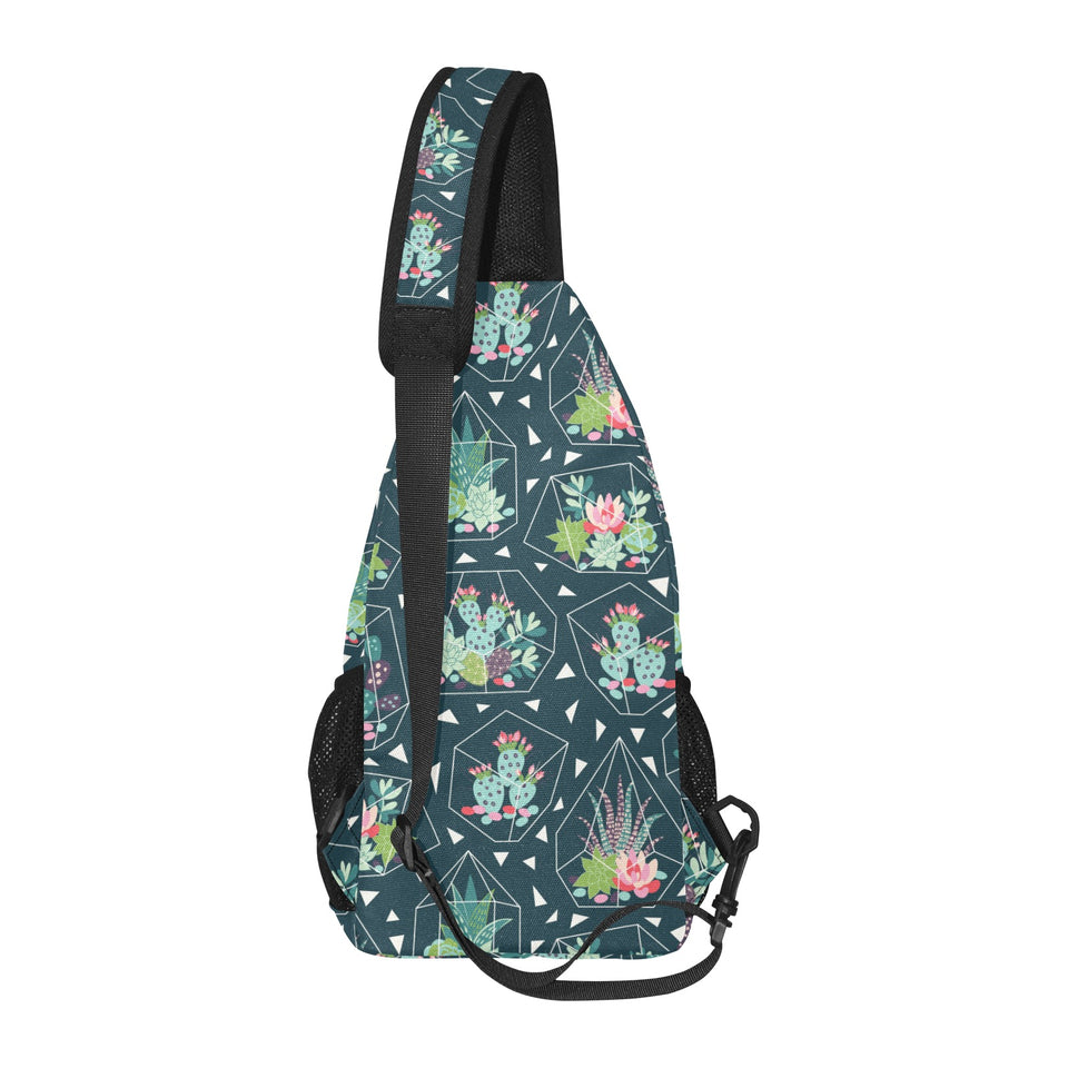 Cactus glass terrarium pattern All Over Print Chest Bag