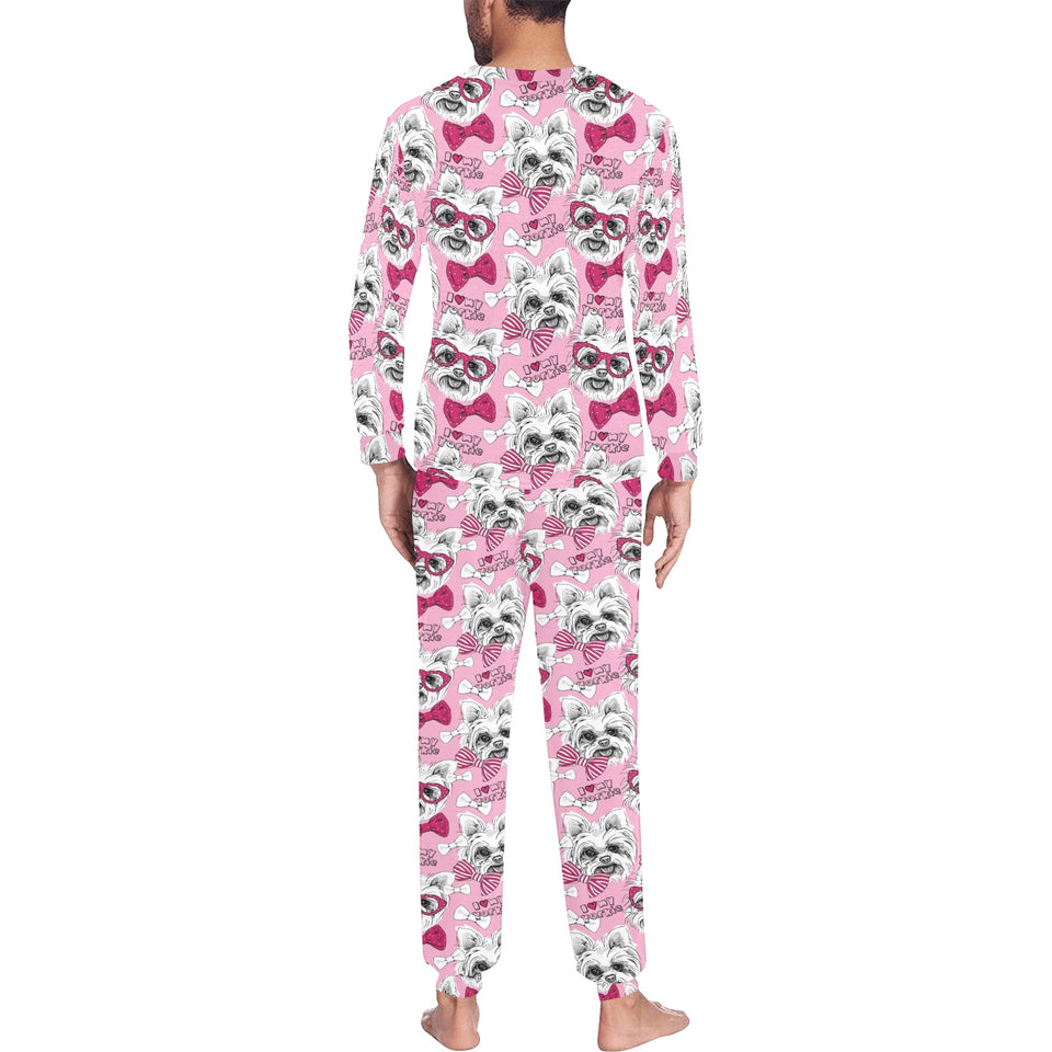 Yorkshire Terrier Pattern Print Design 03 Men's All Over Print Pajama