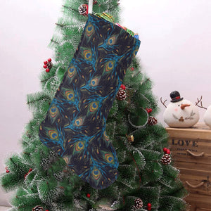 Beautiful peacock feather pattern Christmas Stocking