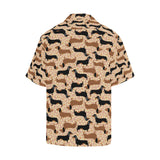 Dachshund floral background Men's All Over Print Hawaiian Shirt