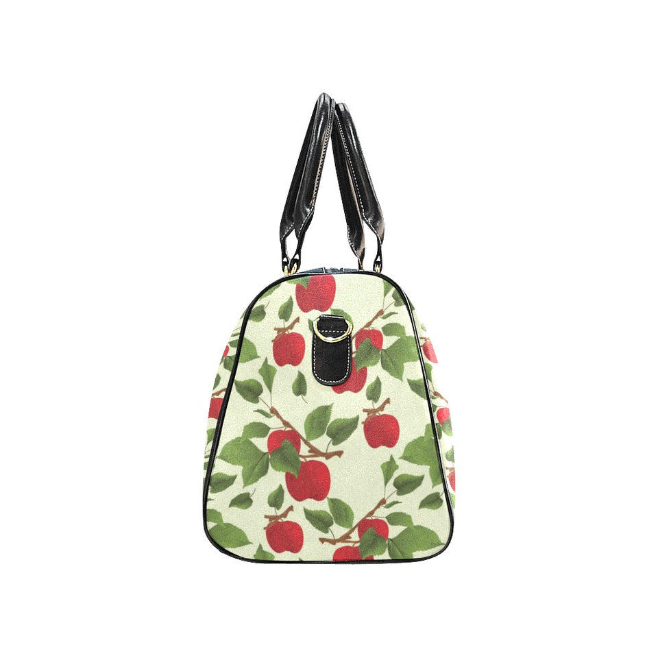 Red apples leaves pattern Travel Bag