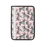 Zebra pink flower background Car Seat Belt Cover