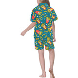 French fries red paper box pattern Kids' Boys' Girls' V-Neck Short Pajama Set