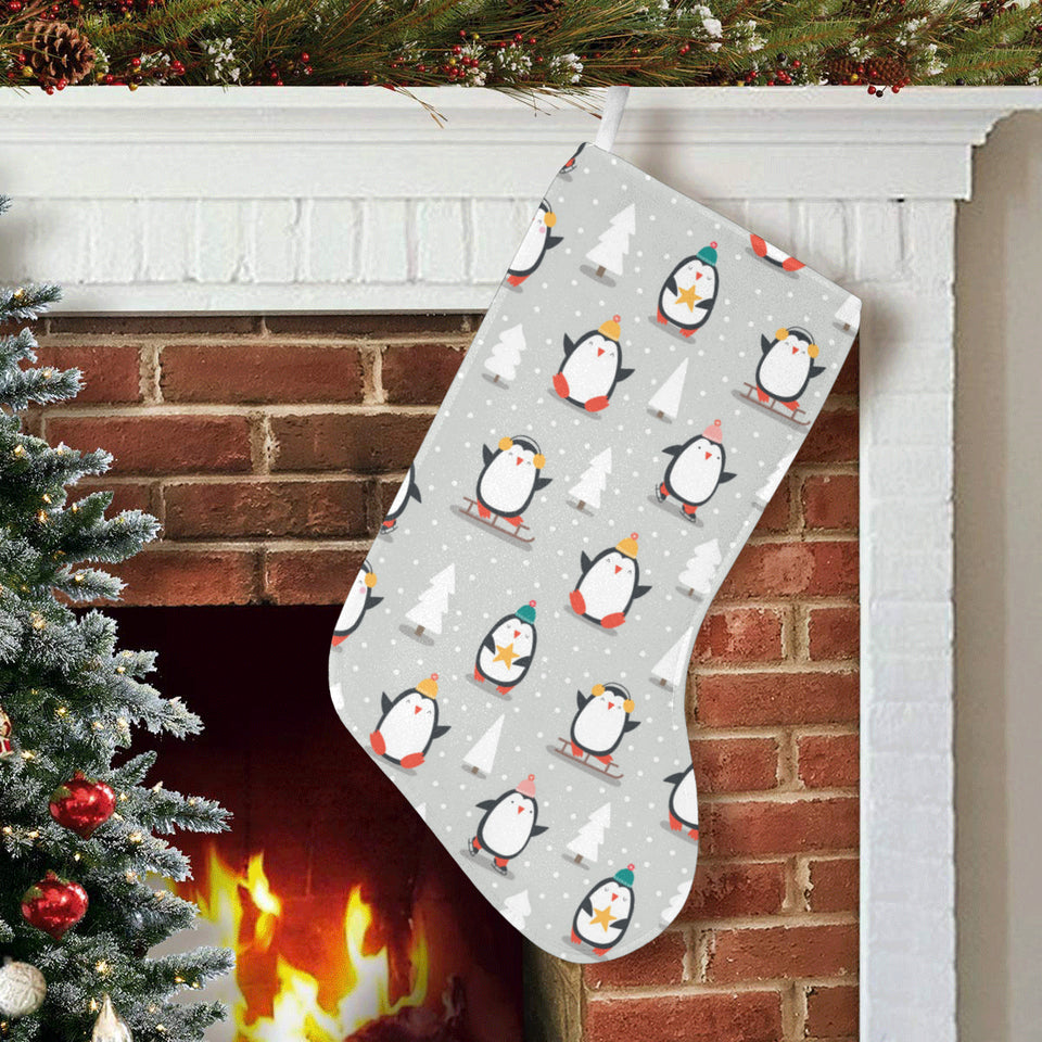 Cute Penguin christmas pattern Christmas Stocking