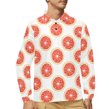 Grapefruit pattern Men's Long Sleeve Polo Shirt