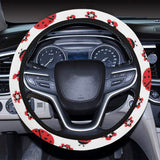 Ladybug Pattern Print Design 04 Car Steering Wheel Cover