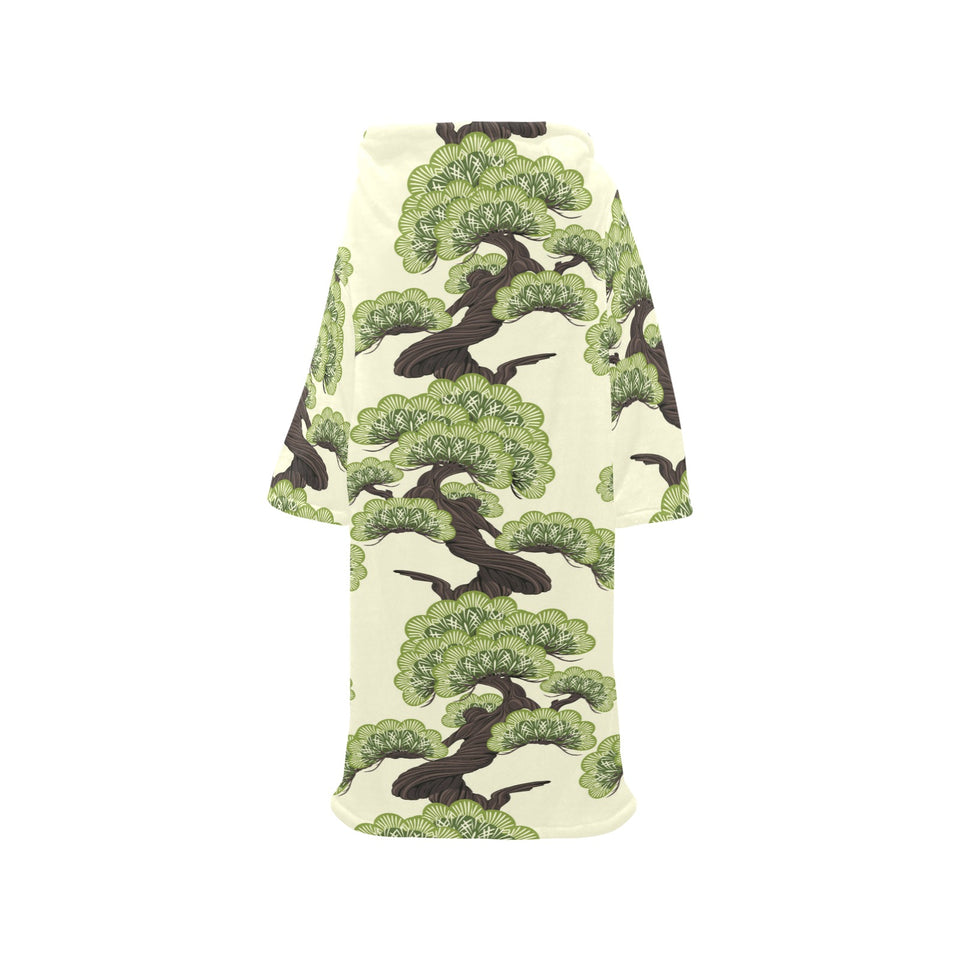 Bonsai pattern Blanket Robe with Sleeves