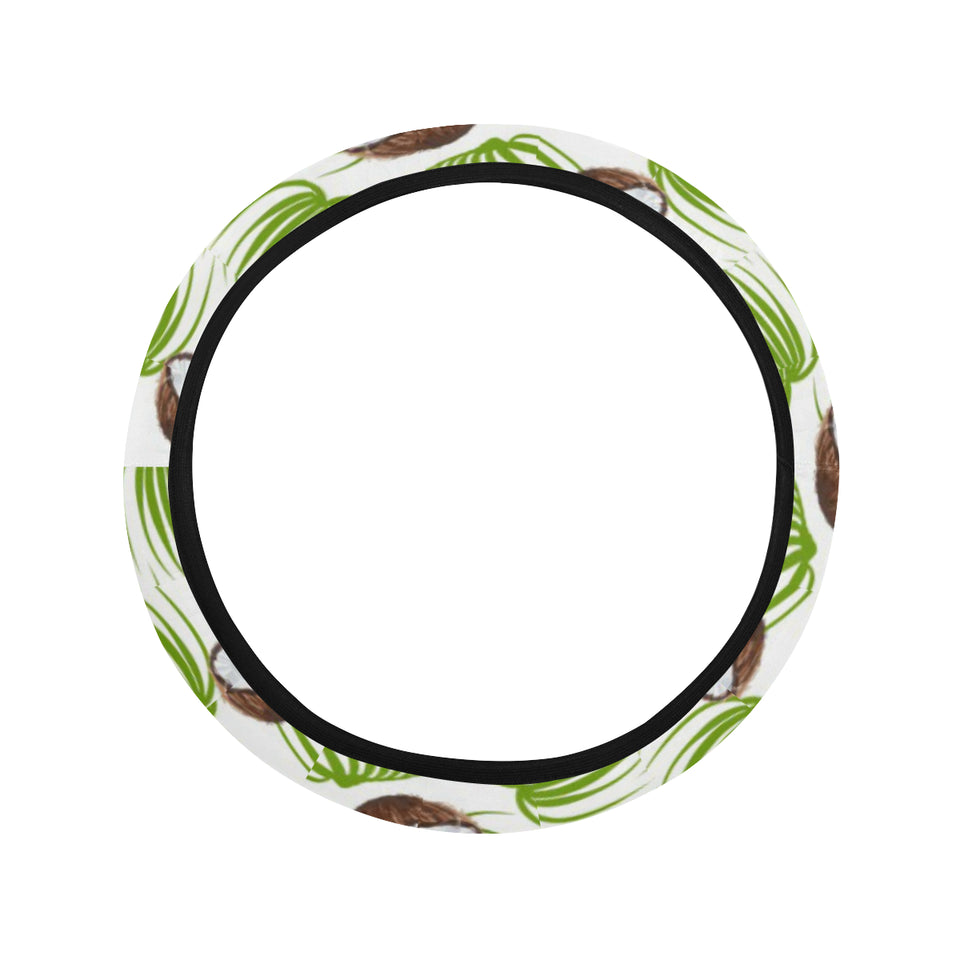 Coconut Pattern Print Design 04 Car Steering Wheel Cover