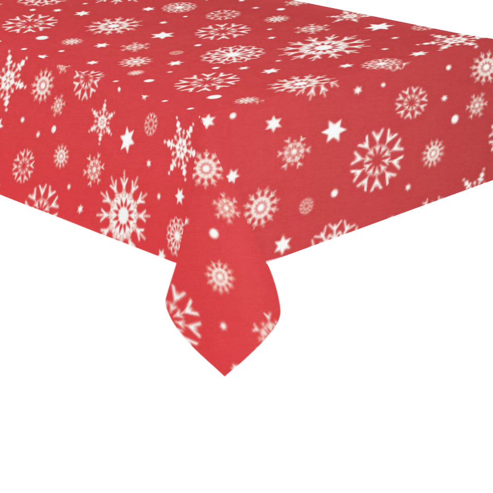 Snowflake pattern red background Tablecloth