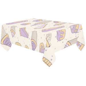Cakes pies tarts muffins and eclairs purple bluebe Tablecloth