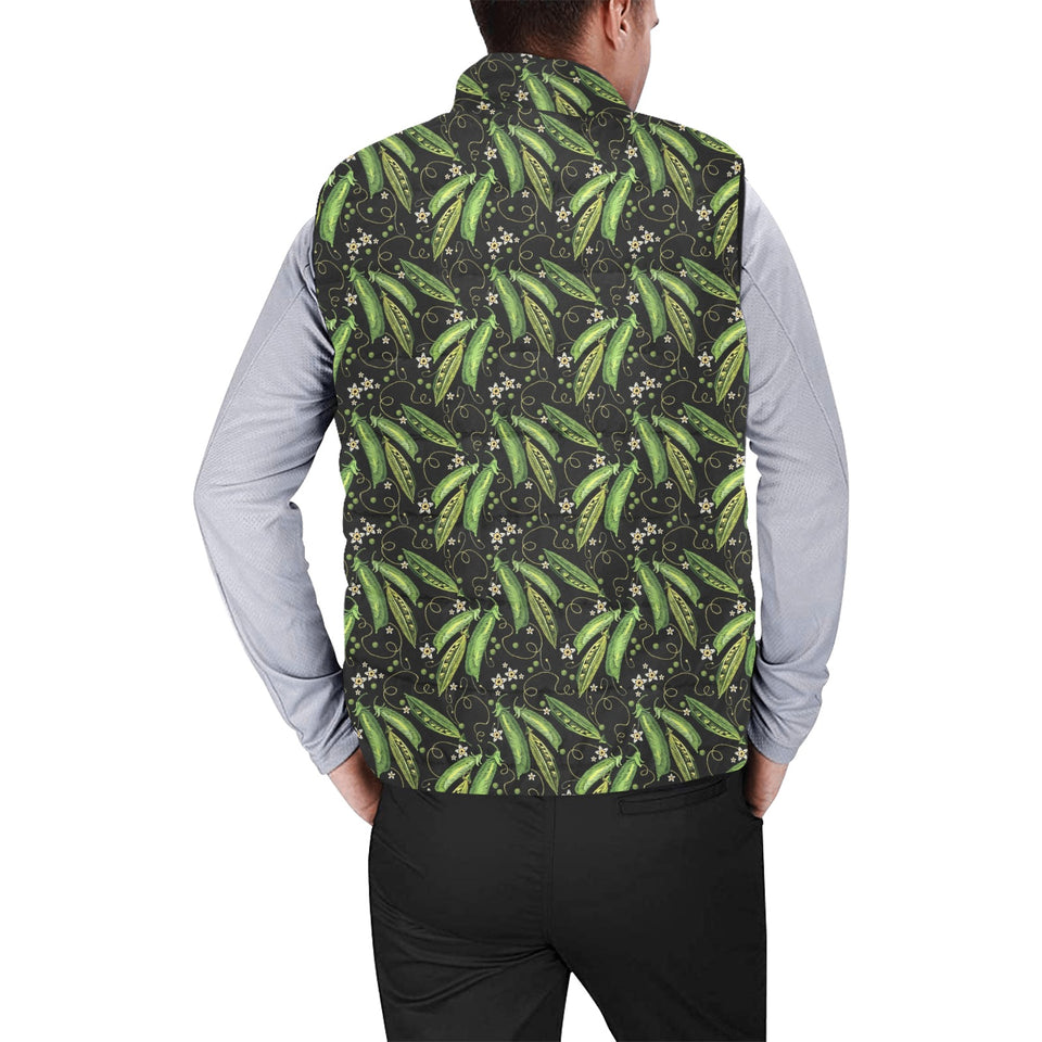 Green Peas Pattern Print Design 02 Men's Padded Vest