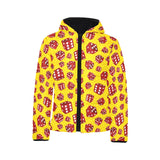 Dice Pattern Print Design 04 Kids' Boys' Girls' Padded Hooded Jacket