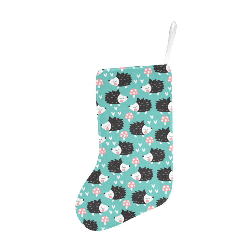 Hedgehog Pattern Print Design 03 Christmas Stocking