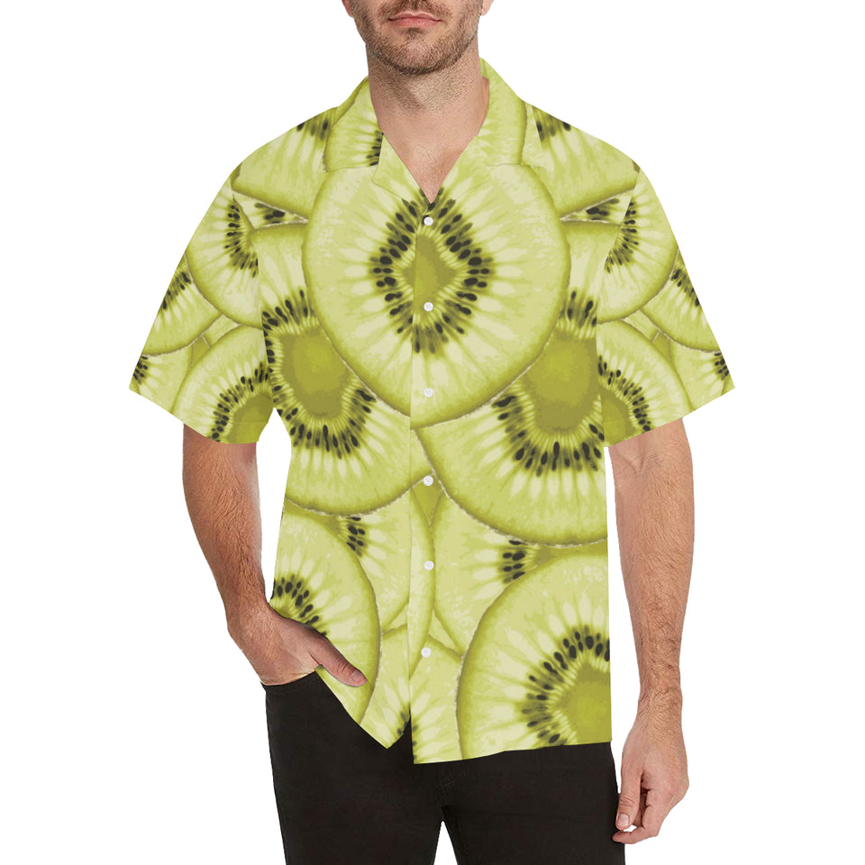 Sliced kiwi pattern Men's All Over Print Hawaiian Shirt