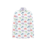 Hippopotamus Pattern Print Design 03 Women's Long Sleeve Polo Shirt