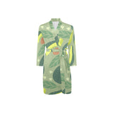 Avocado pattern Men's Long Sleeve Belted Night Robe
