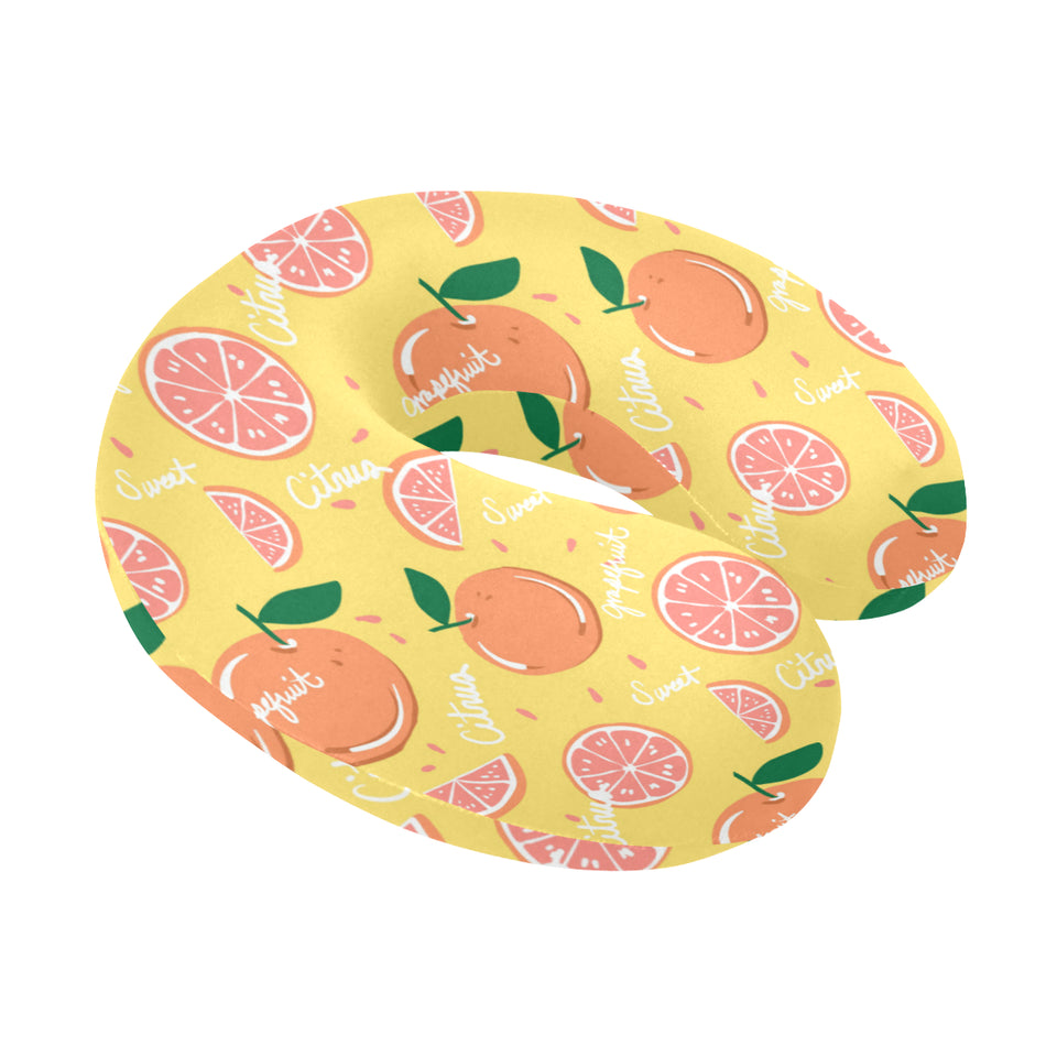 Grapefruit yellow background U-Shaped Travel Neck Pillow