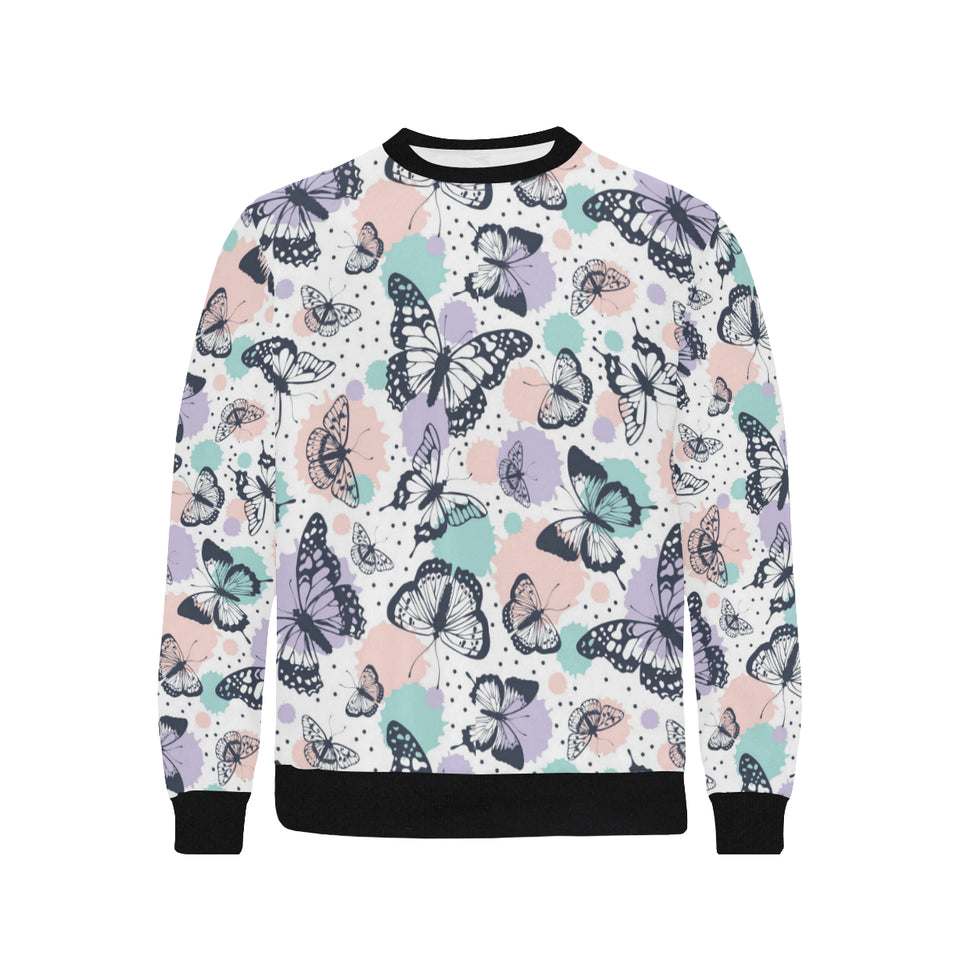 Butterfly pattern Men's Crew Neck Sweatshirt