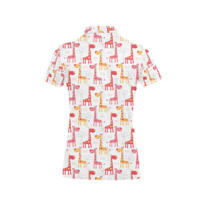 Giraffe Pattern Print Design 03 Women's All Over Print Polo Shirt