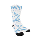 Blue whale pattern Crew Socks