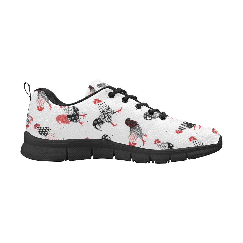 Cool rooster chicken cock floral ornament backgrou Women's Sneaker Shoes