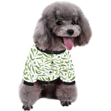 Hand drawn sketch style green Chili peppers patter All Over Print Pet Dog Round Neck Fuzzy Shirt