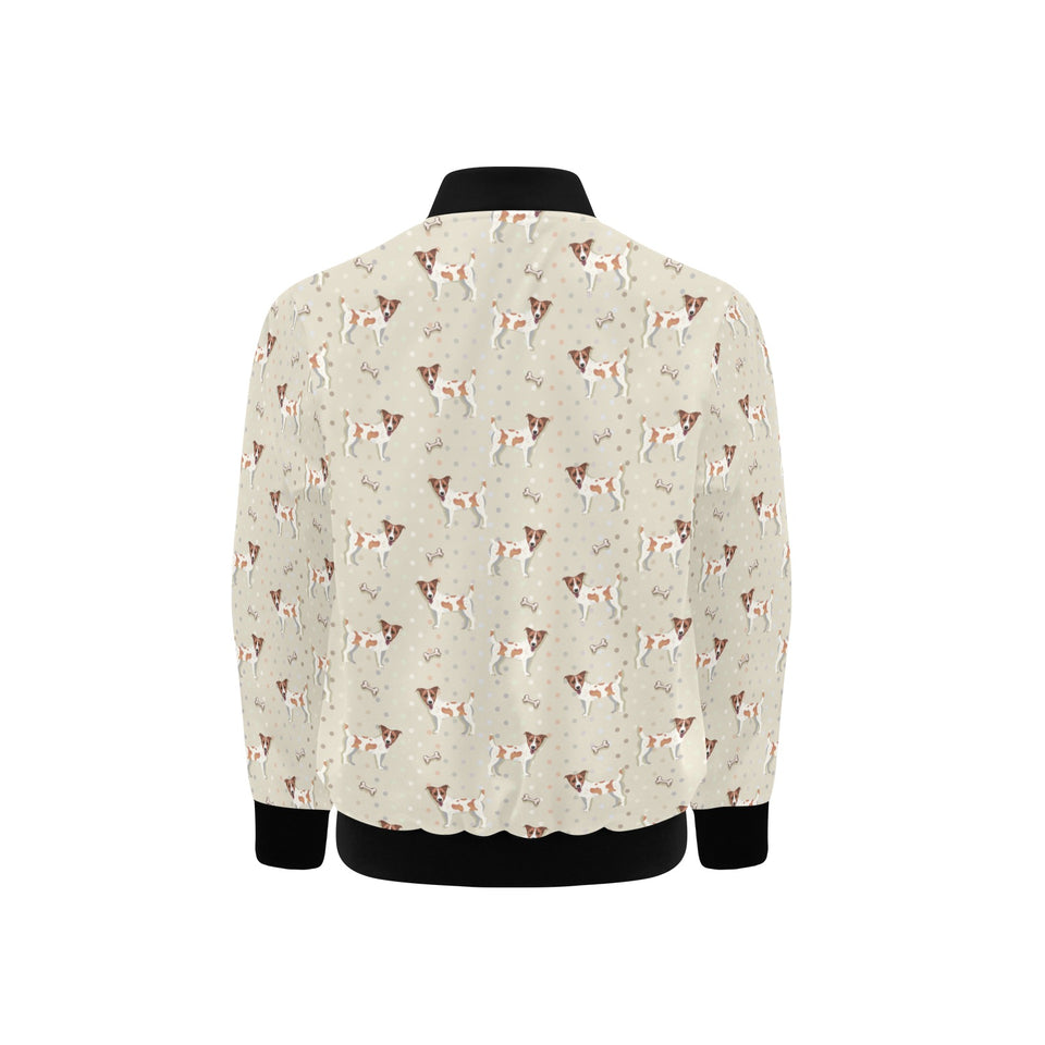 Jack Russel Pattern Print Design 02 Kids' Boys' Girls' Bomber Jacket