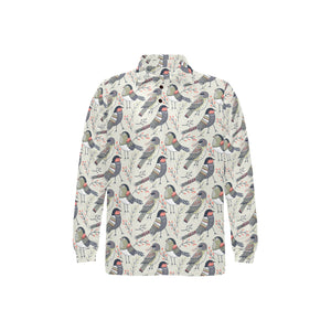Pigeon Pattern Print Design 04 Men's Long Sleeve Polo Shirt