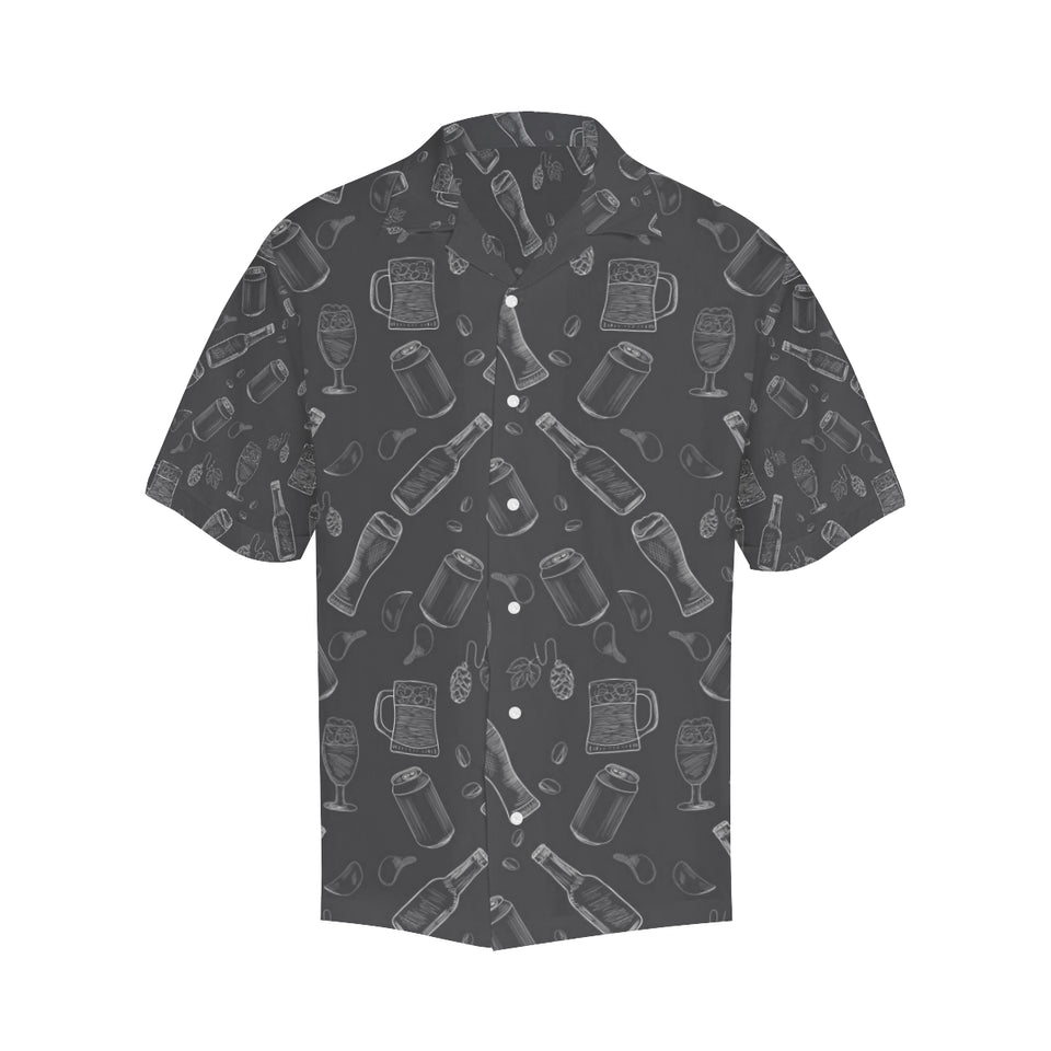 Beer hand drawn pattern Men's All Over Print Hawaiian Shirt