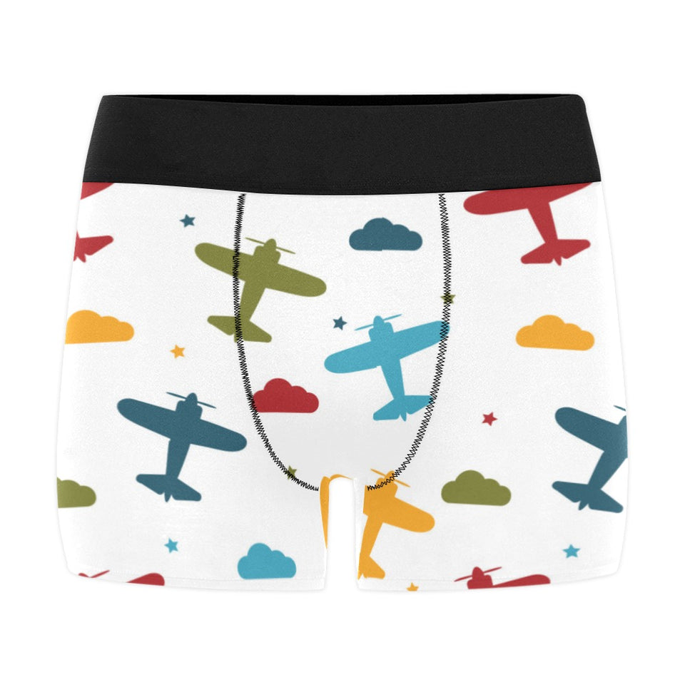 Airplane star cloud colorful Men's All Over Print Boxer Briefs Men's Underwear