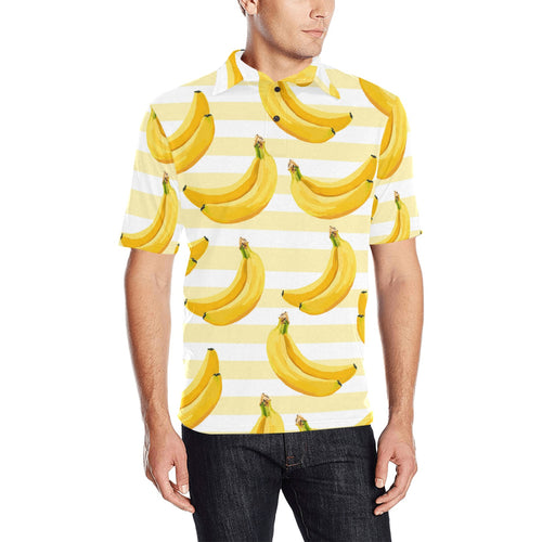 Banana pattern blackground Men's All Over Print Polo Shirt