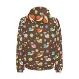 Snail Pattern Print Design 03 Men's Padded Hooded Jacket