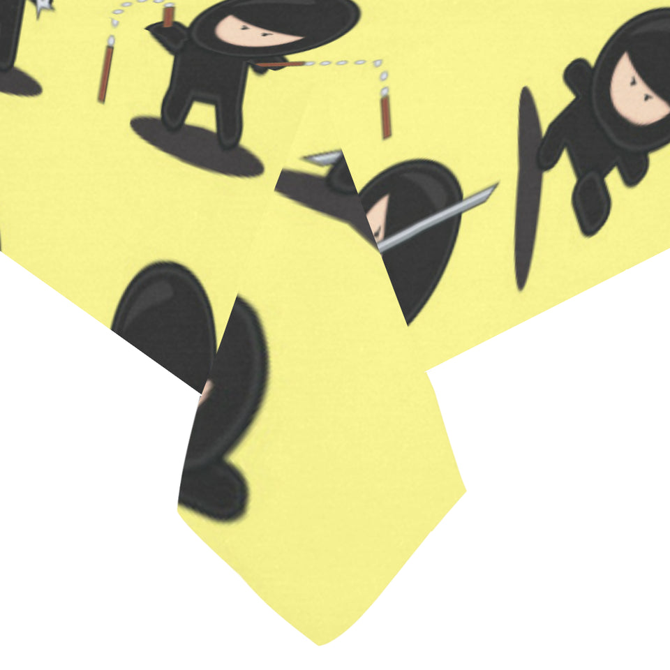 Cute ninja yellow background Tablecloth